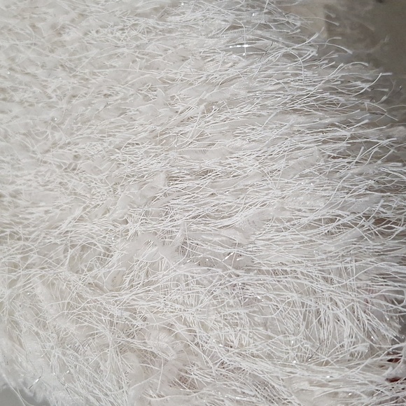 NWT ZARA WHITE FRINGED MINI DRESS WITH METALLIC THREAD - Picture 10 of 12